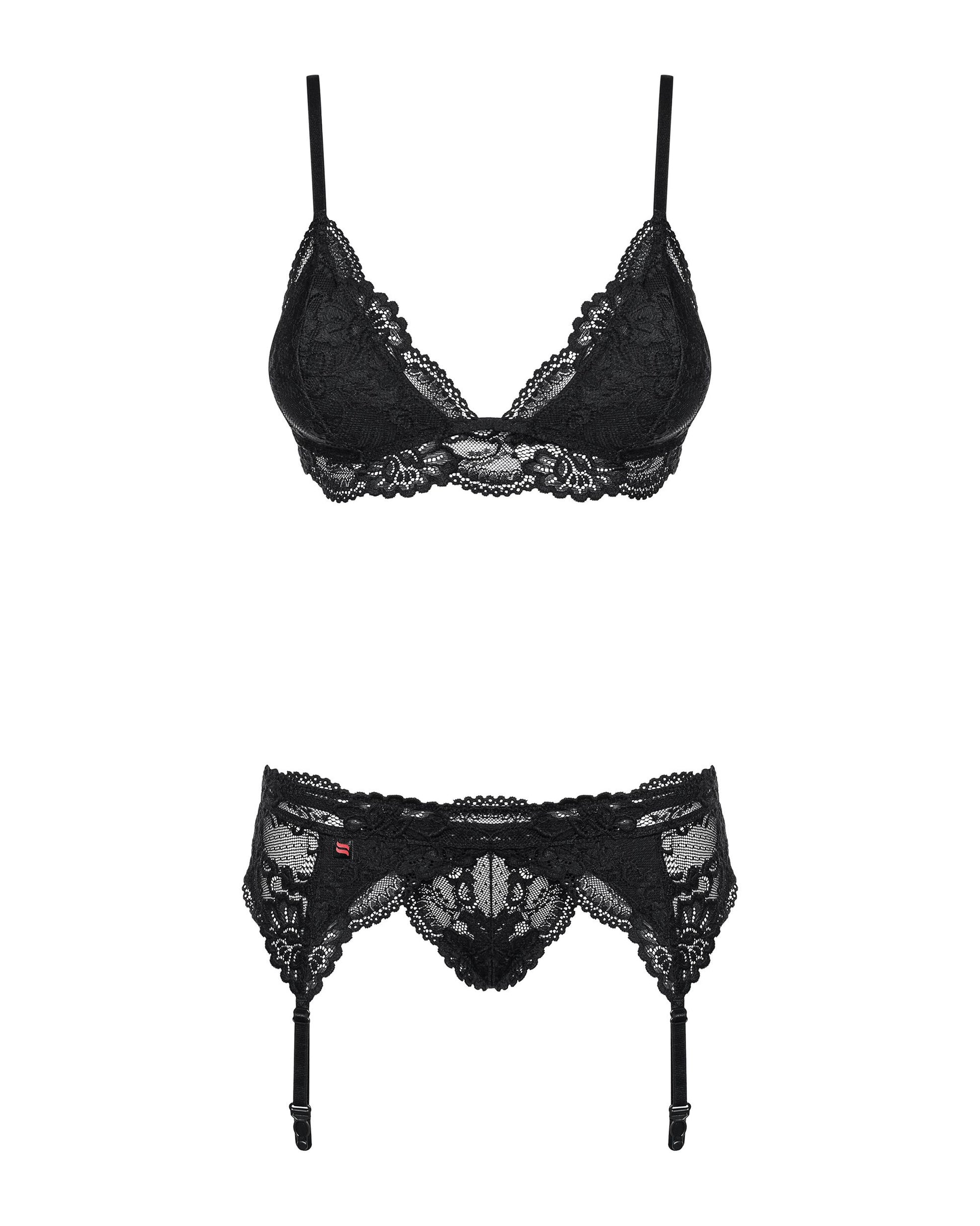 Obsessive - 3-Piece Lace Lingerie Set