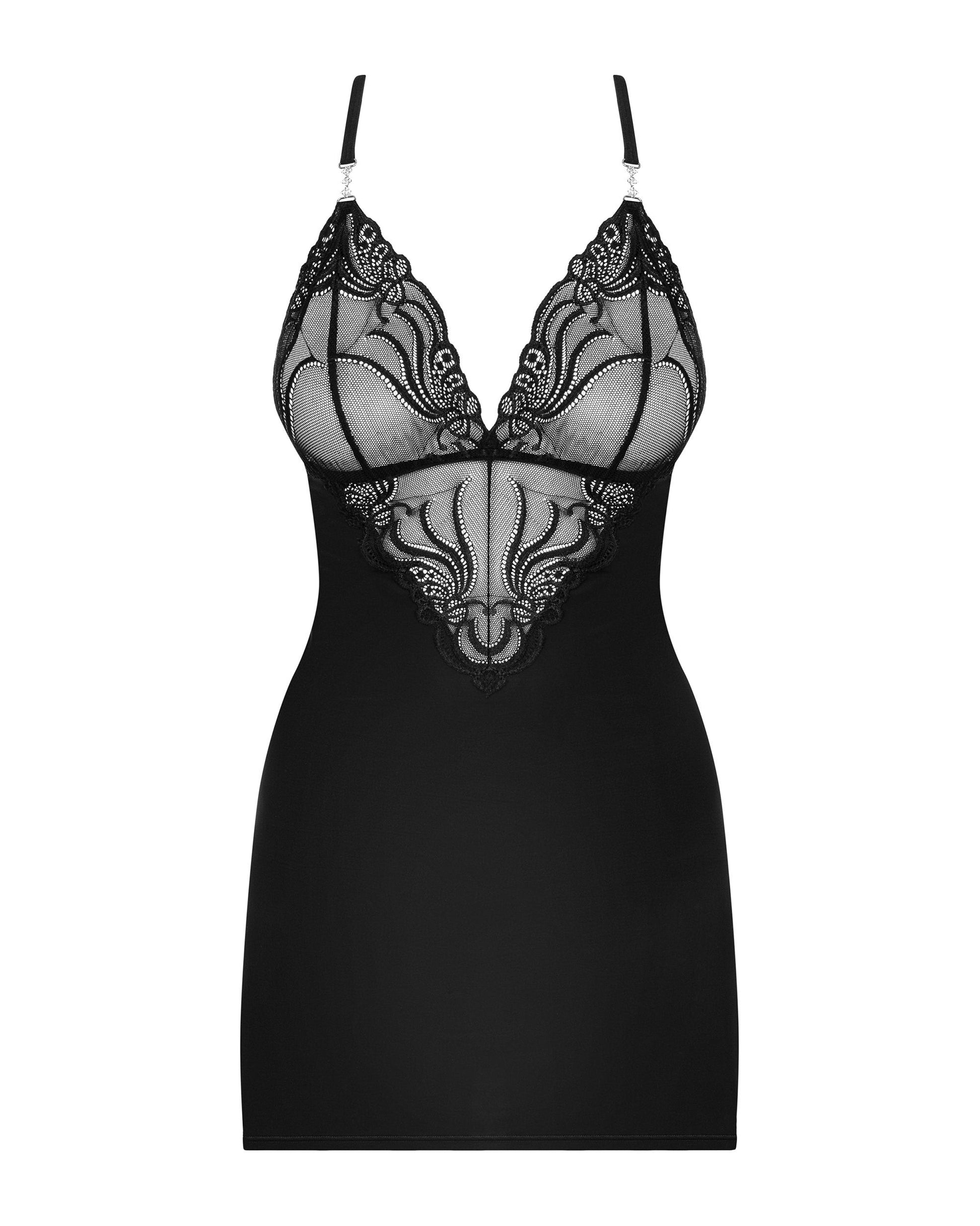 Obsessive - Negligee With Mesh And Crossed Straps
