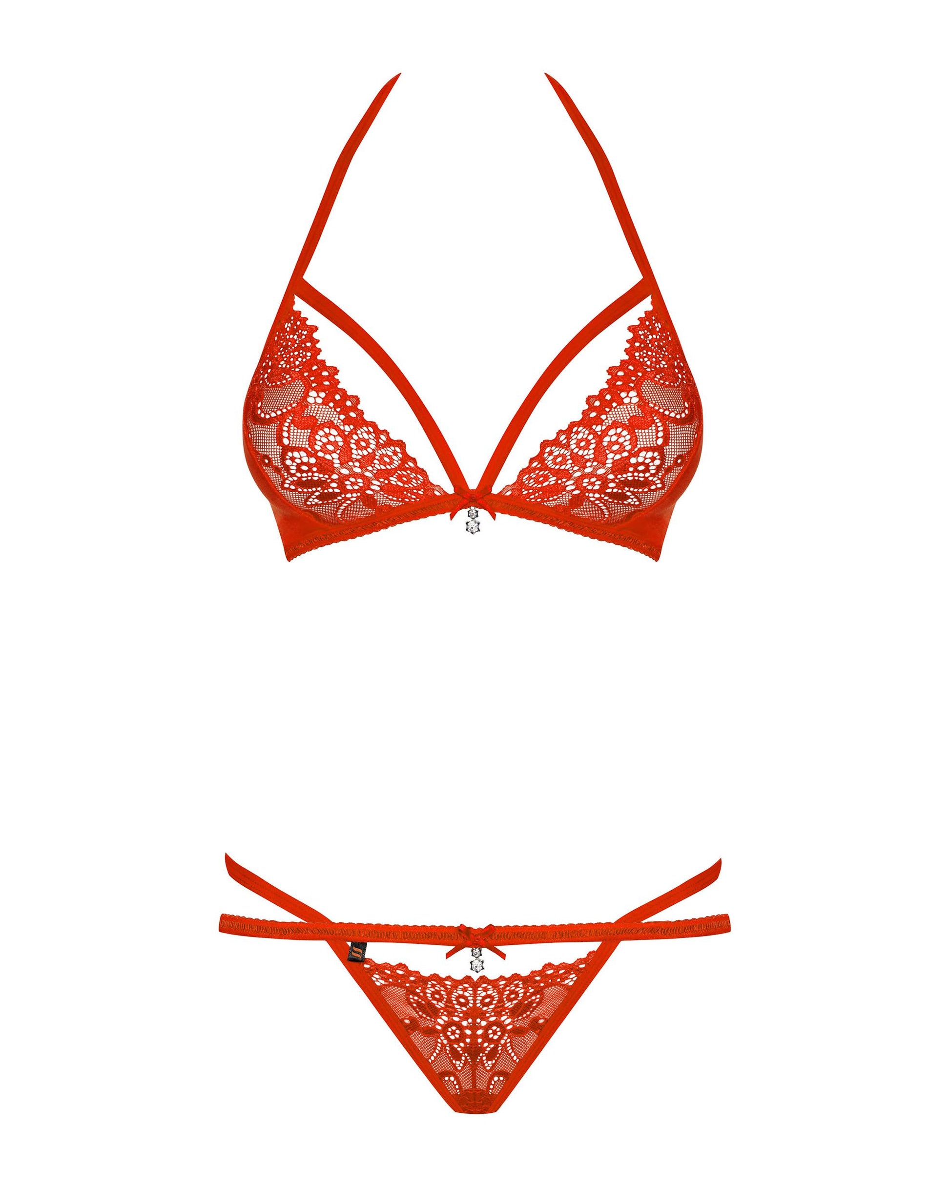 Obsessive - Bra & Thong Set - Red
