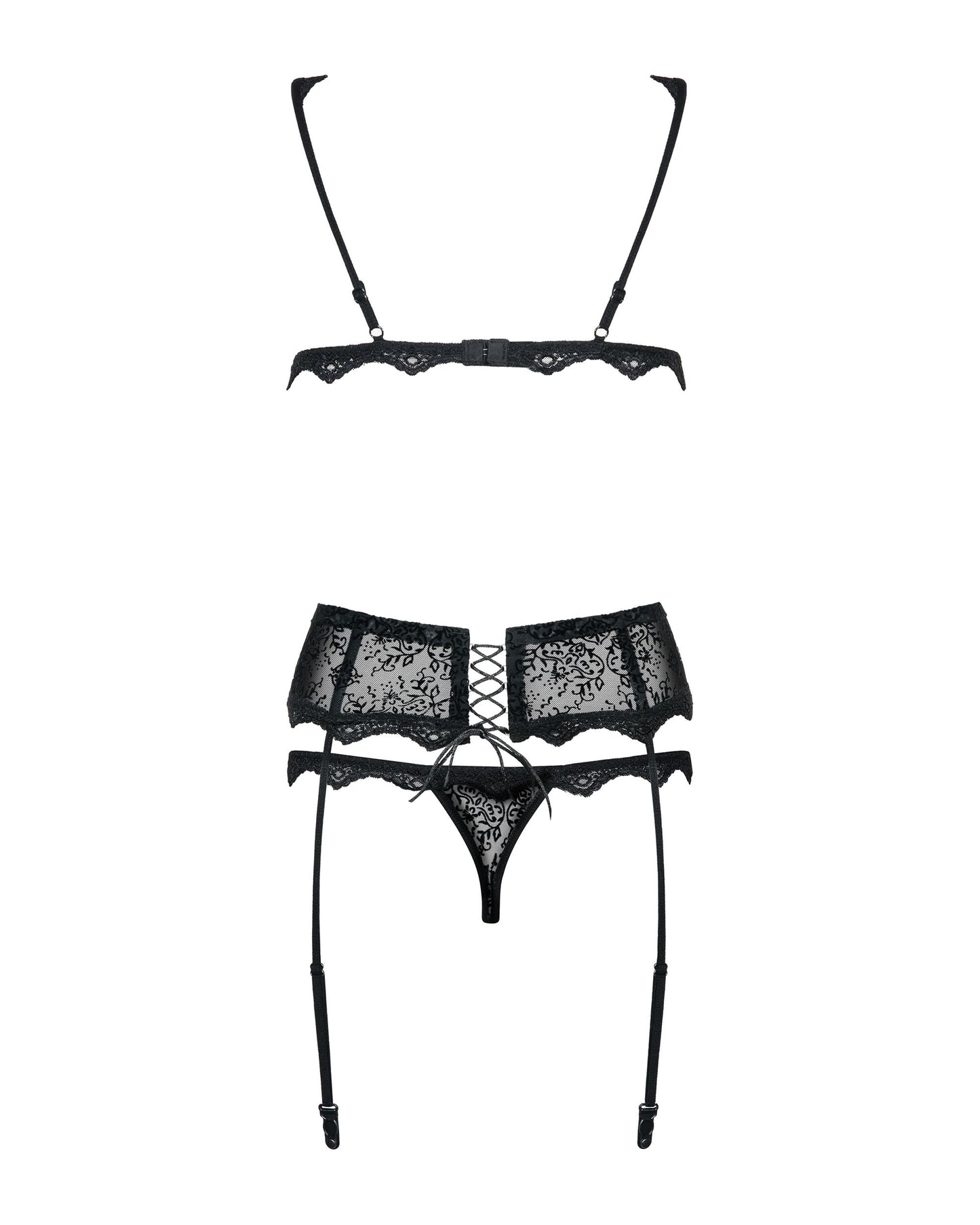 Obsessive - Emperita 3-Piece Garter Set - Black