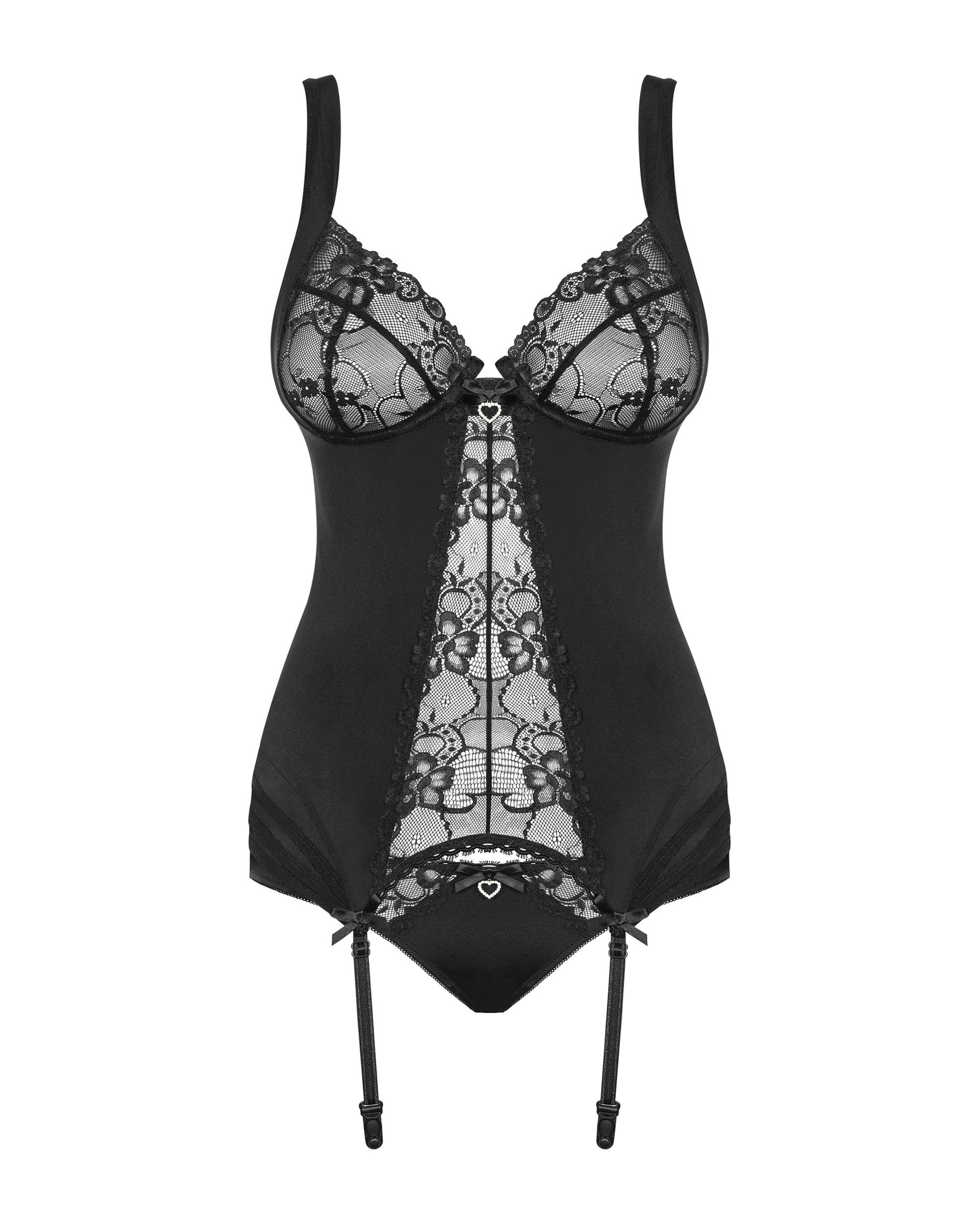 Obsessive - Heartine Suspender Corset Set