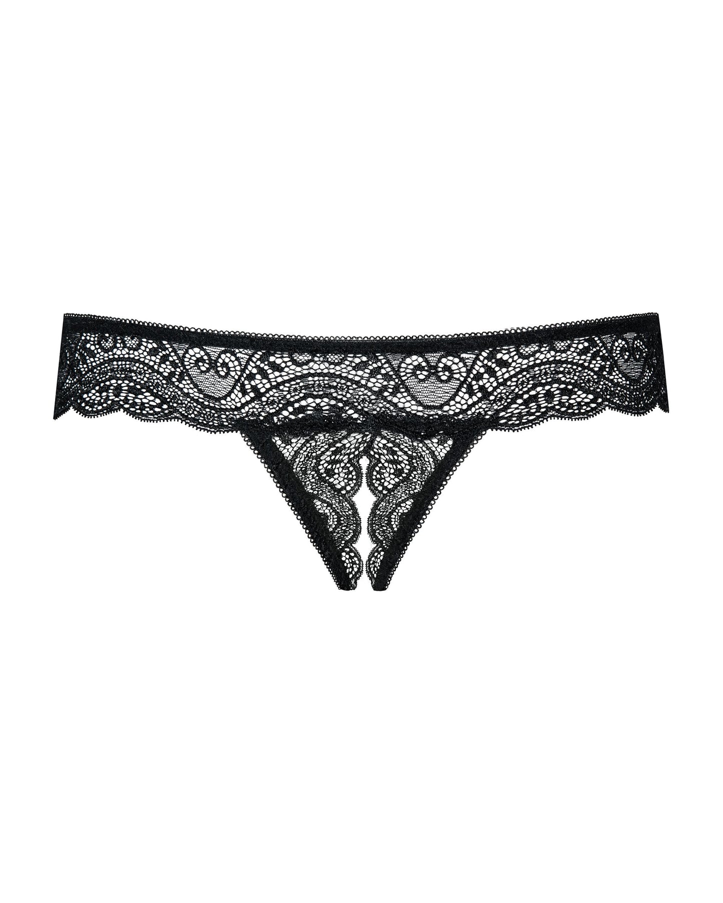 Obsessive - Miamor Crotchless Thong - Black