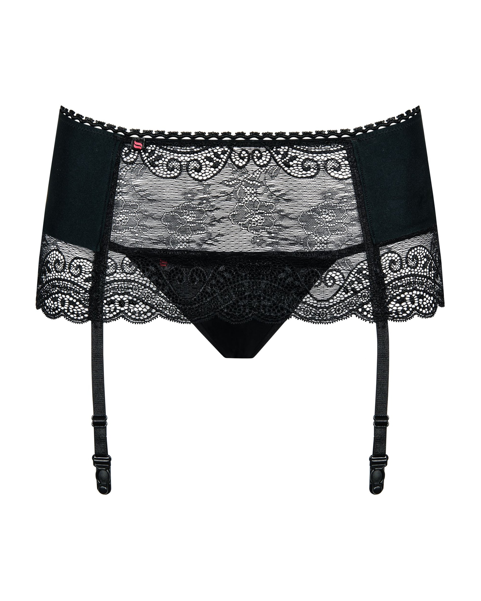 Obsessive - Miamor Garter Belt With Thong - Black