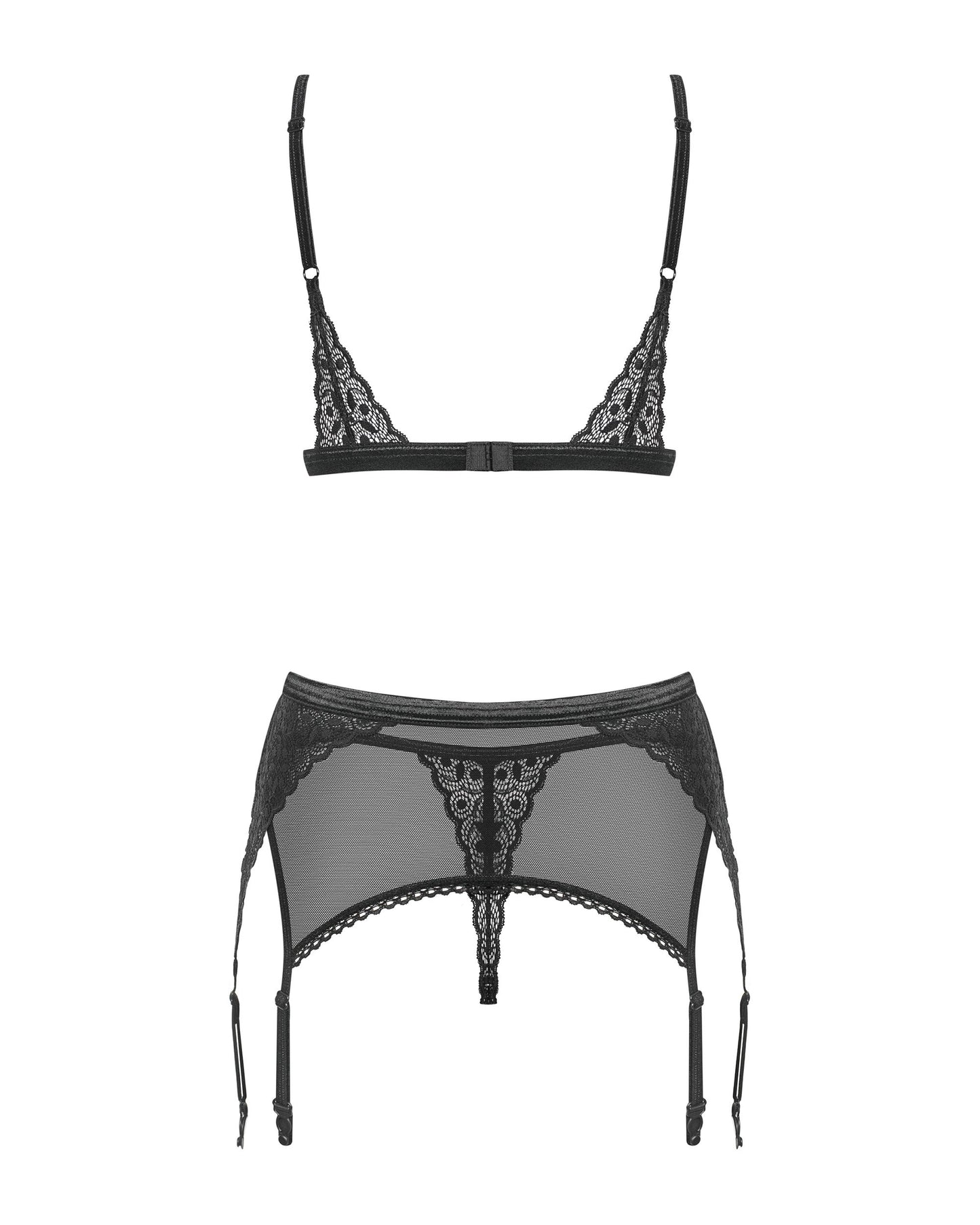 Obsessive - 3-piece bra set Shibu - black