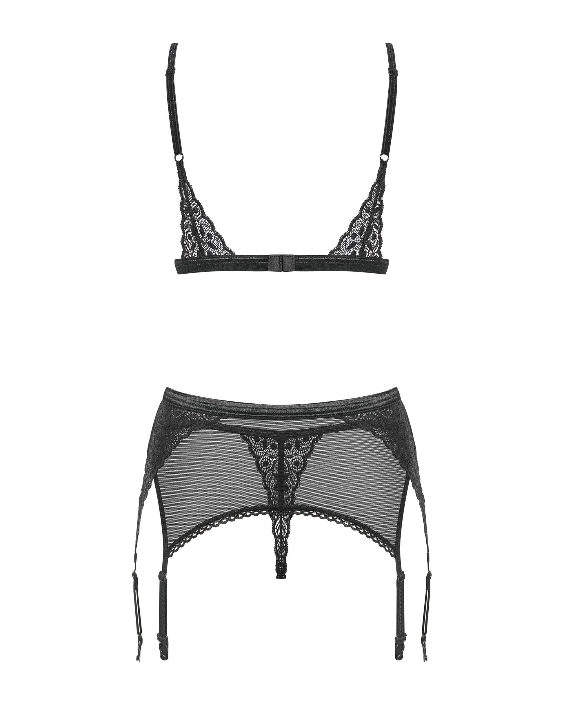 Obsessive - 3-piece bra set Shibu - black