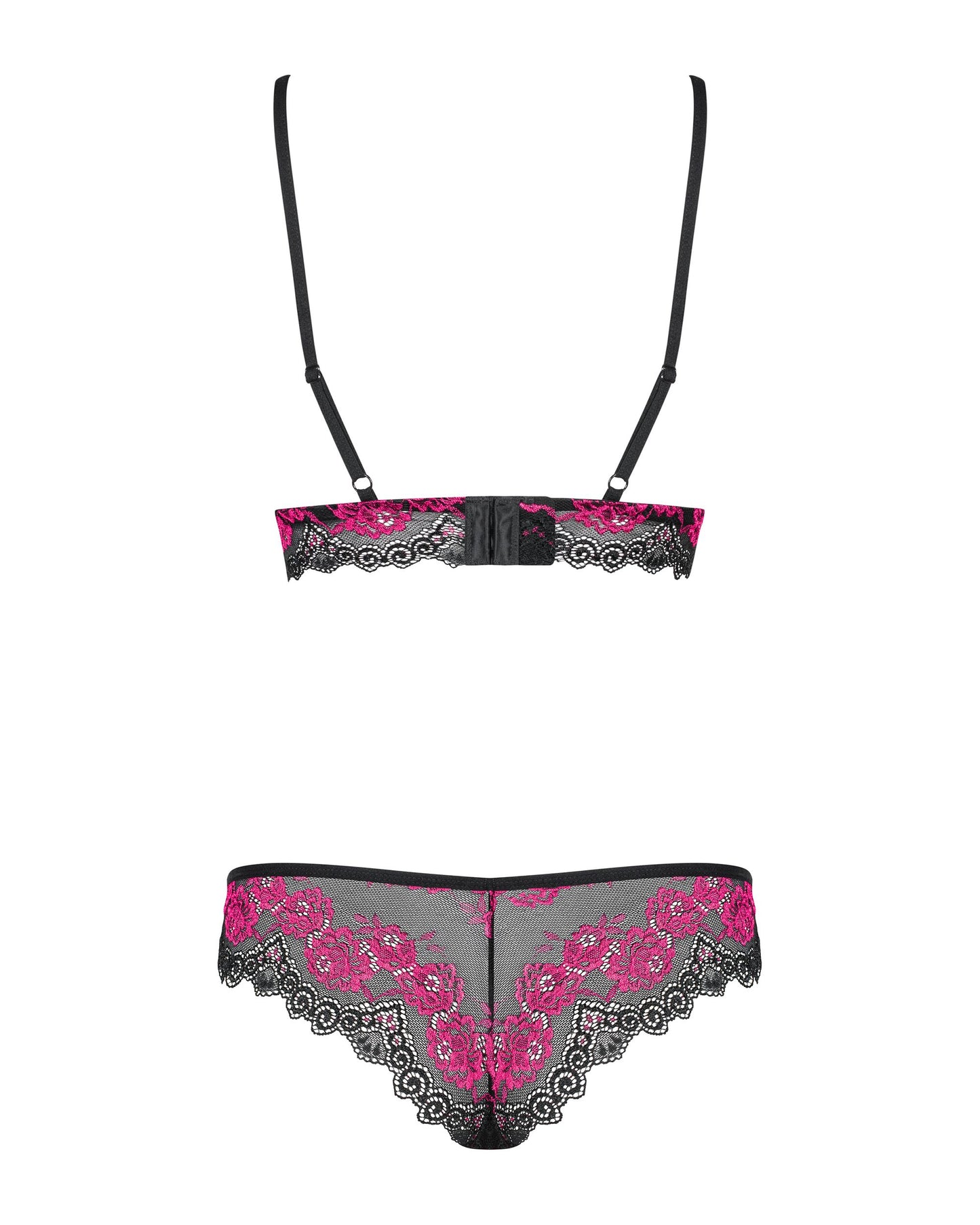 Obsessive - Tulia 2-piece Bra Set - Black/Pink
