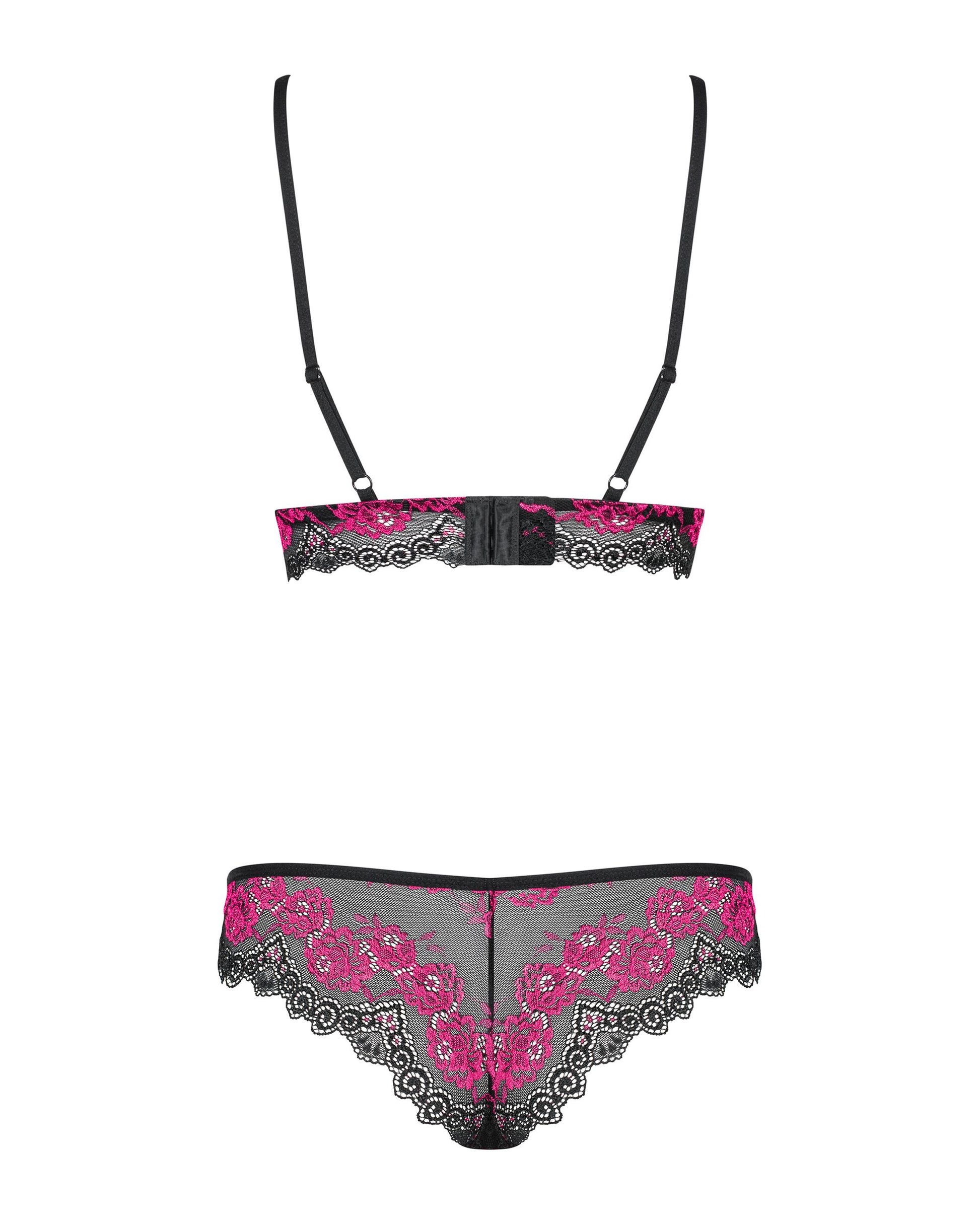 Obsessive - Tulia 2-piece Bra Set - Black/Pink