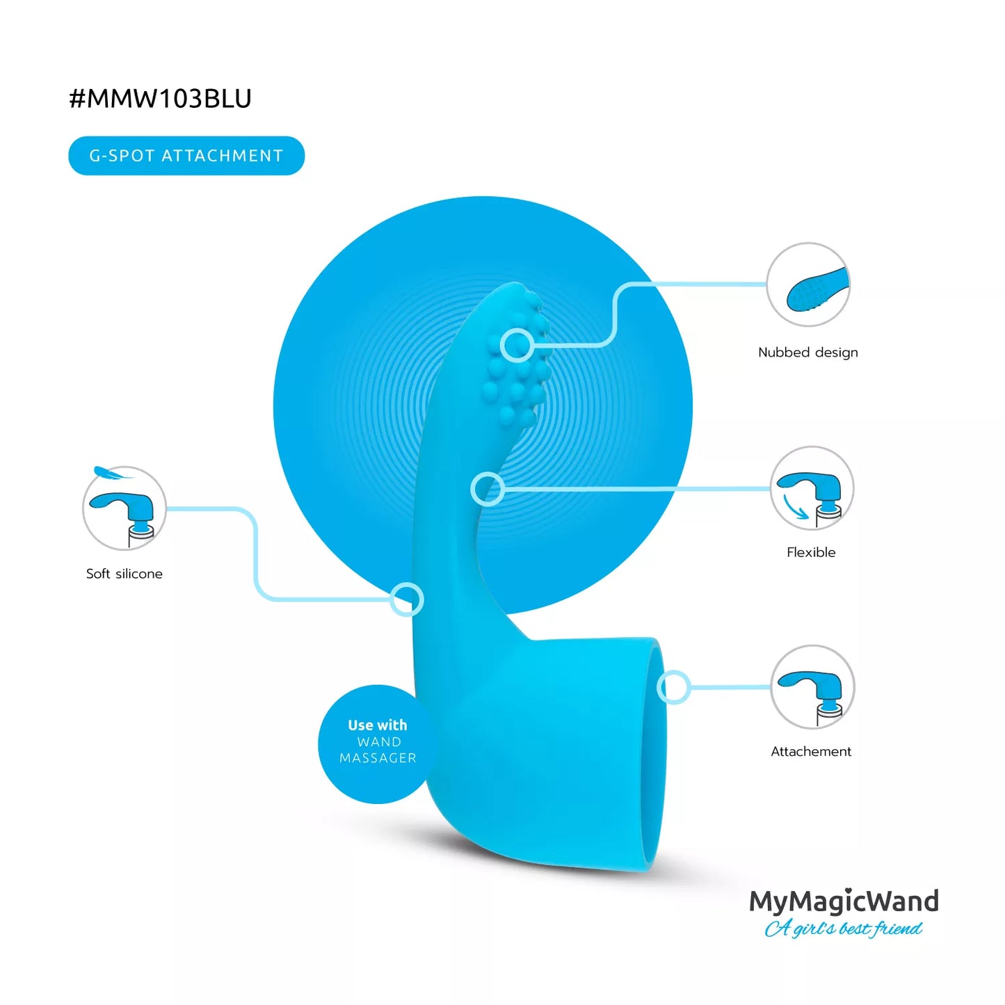 MyMagicWand G-Spot Attachment Blue