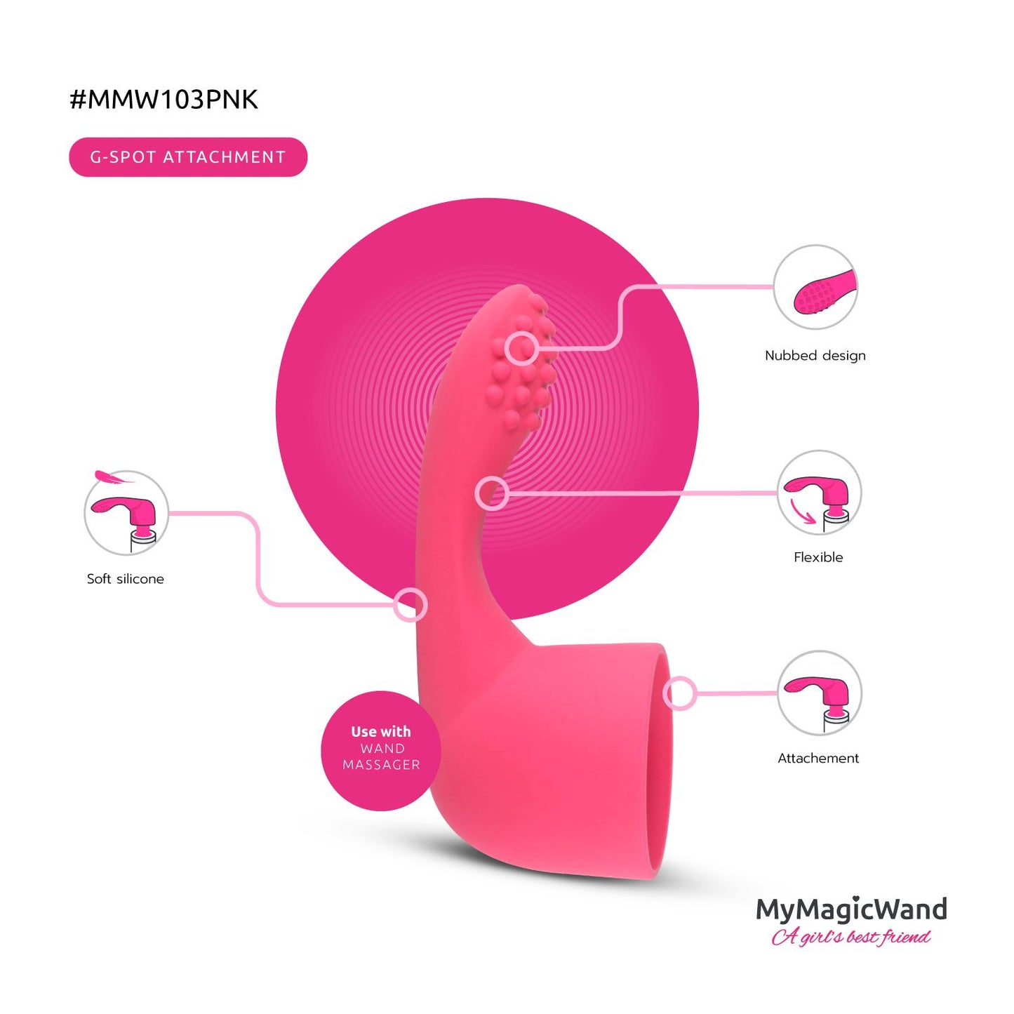 MyMagicWand G-Spot Attachment - Pink