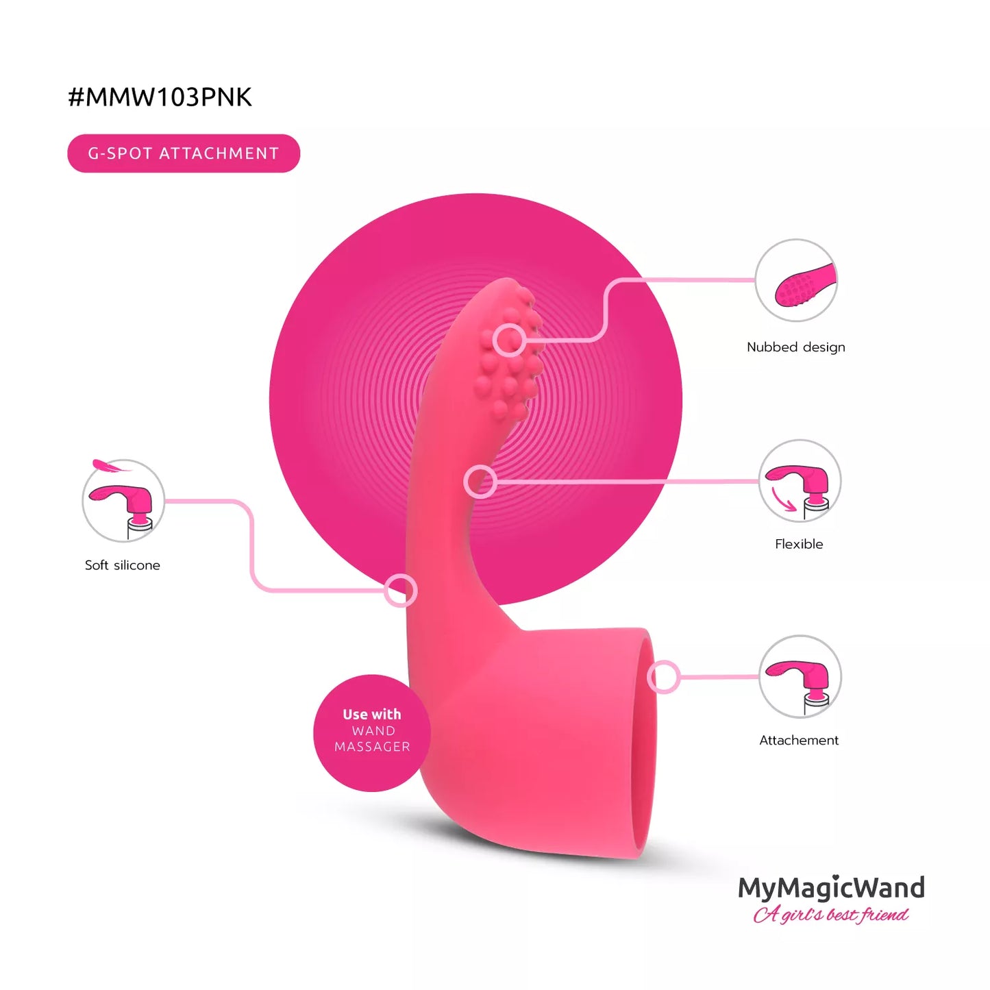 MyMagicWand G-Spot Attachment - Pink