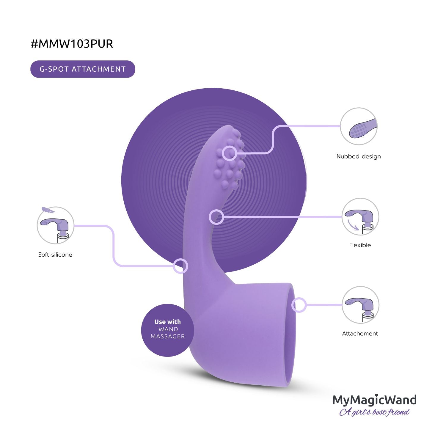MyMagicWand G-Spot Attachment - Purple