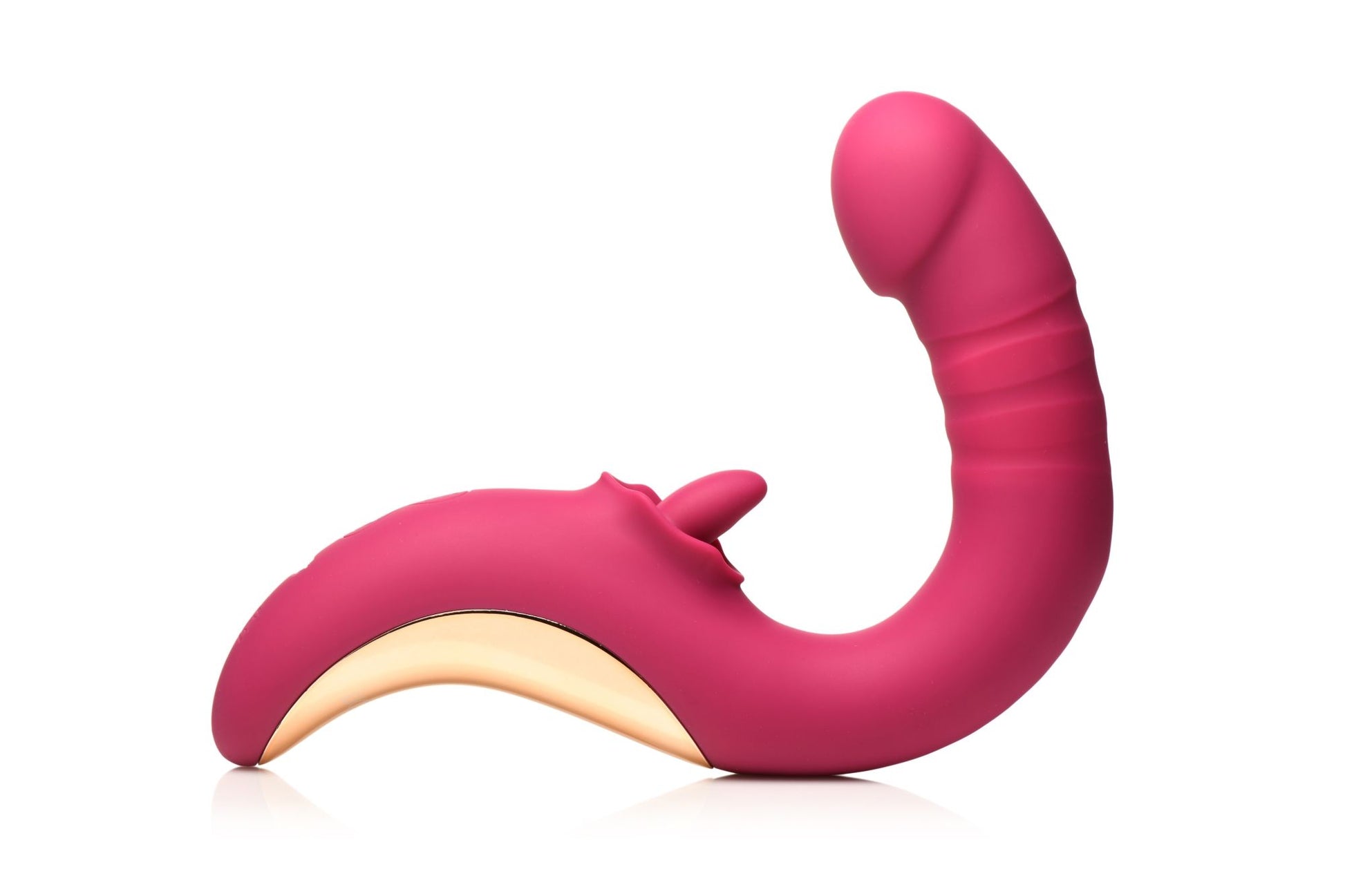 XR Brands - Tease & Please Licking & Thrusting Vibrator - Pink