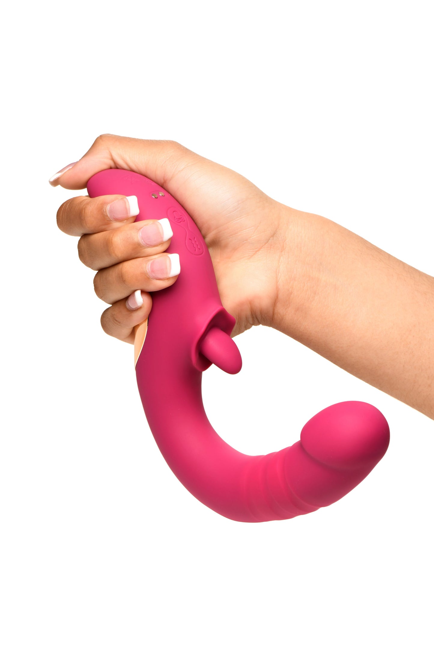 XR Brands - Tease & Please Licking & Thrusting Vibrator - Pink