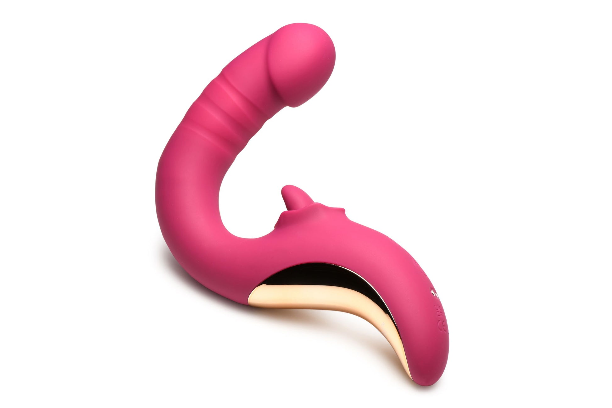 XR Brands - Tease & Please Licking & Thrusting Vibrator - Pink