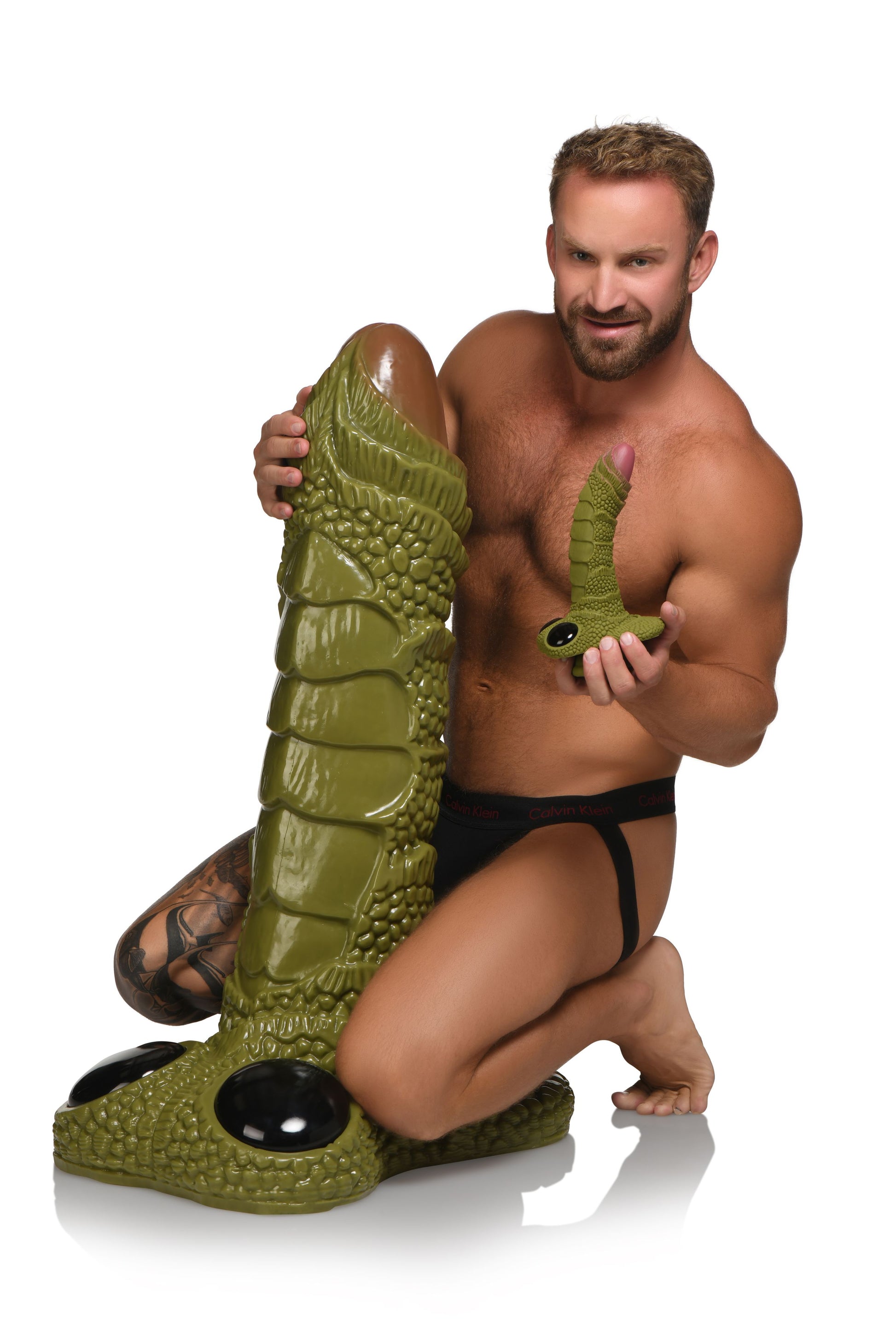 XR Brands - Giant Scaly Swamp Monster Dildo - Green