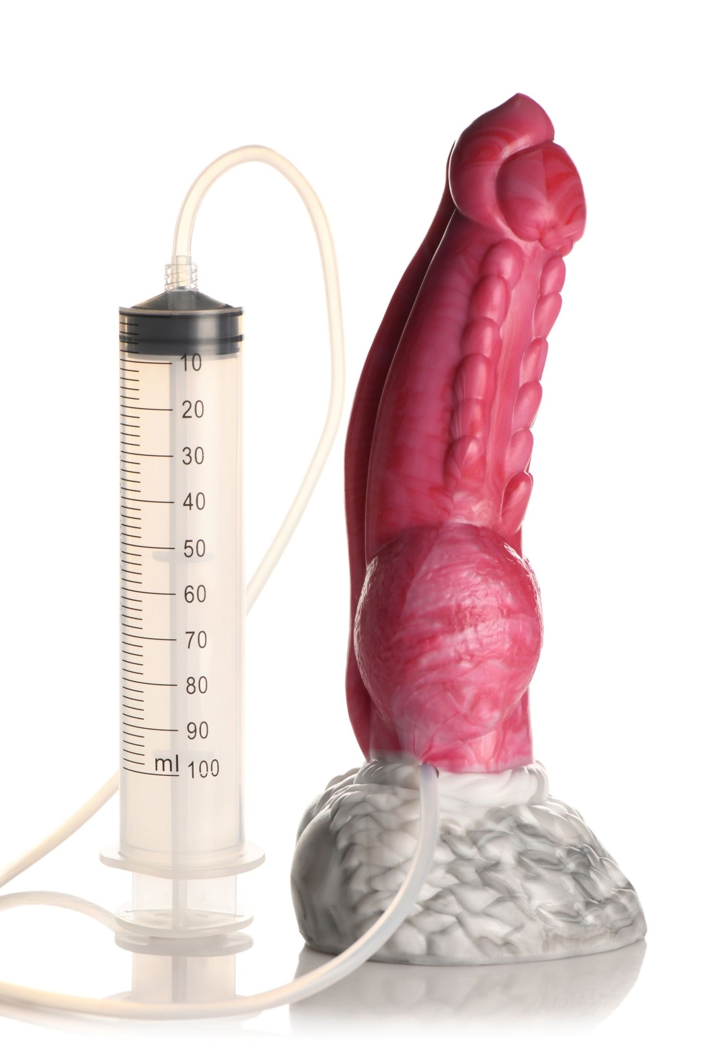 XR Brands - Resurrector Phoenix Squirting Silicone Dildo - Red/White