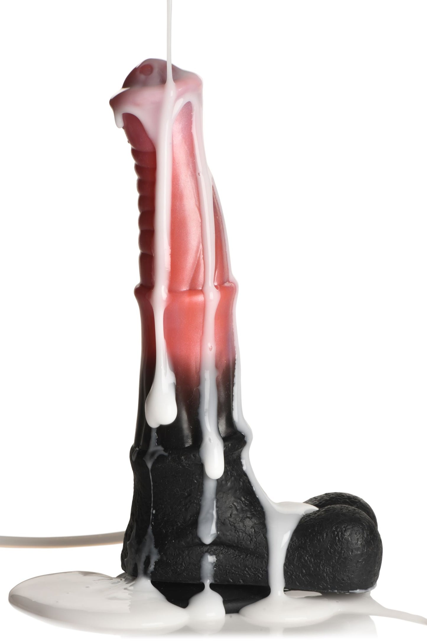 Creature Cocks - Centaur Explosion Squirting Silicone Dildo - Black/Red