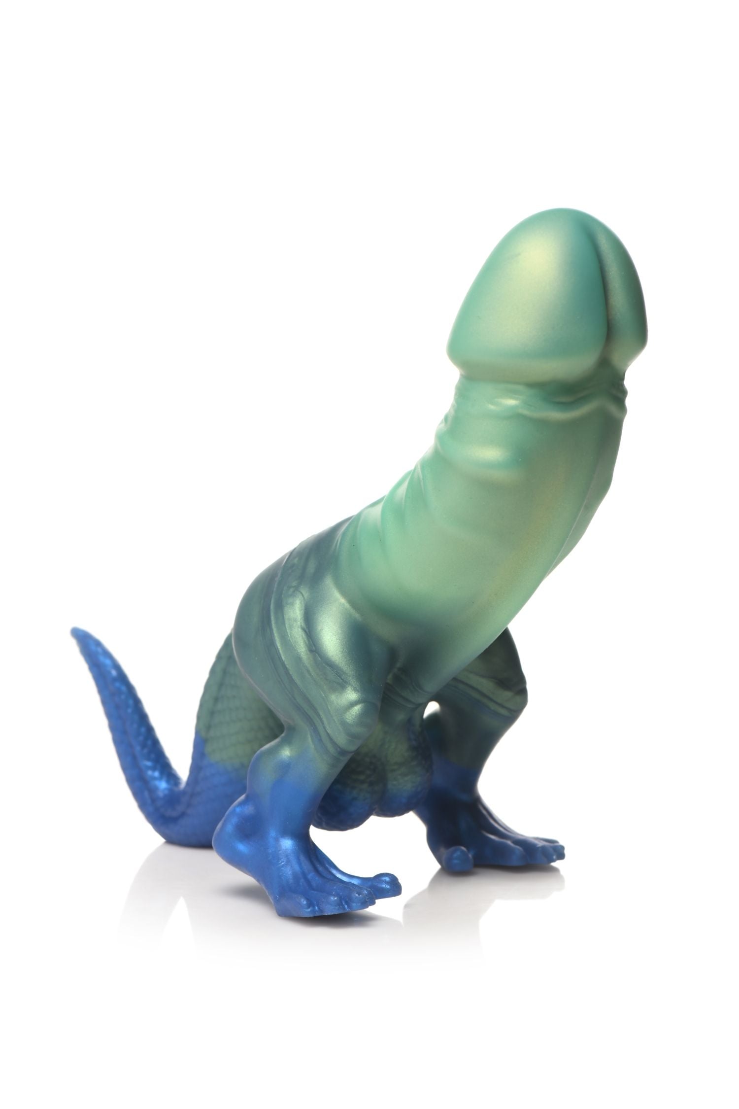 XR Brands - Jurassic Cock Dinosaur Dildo - Green & Blue