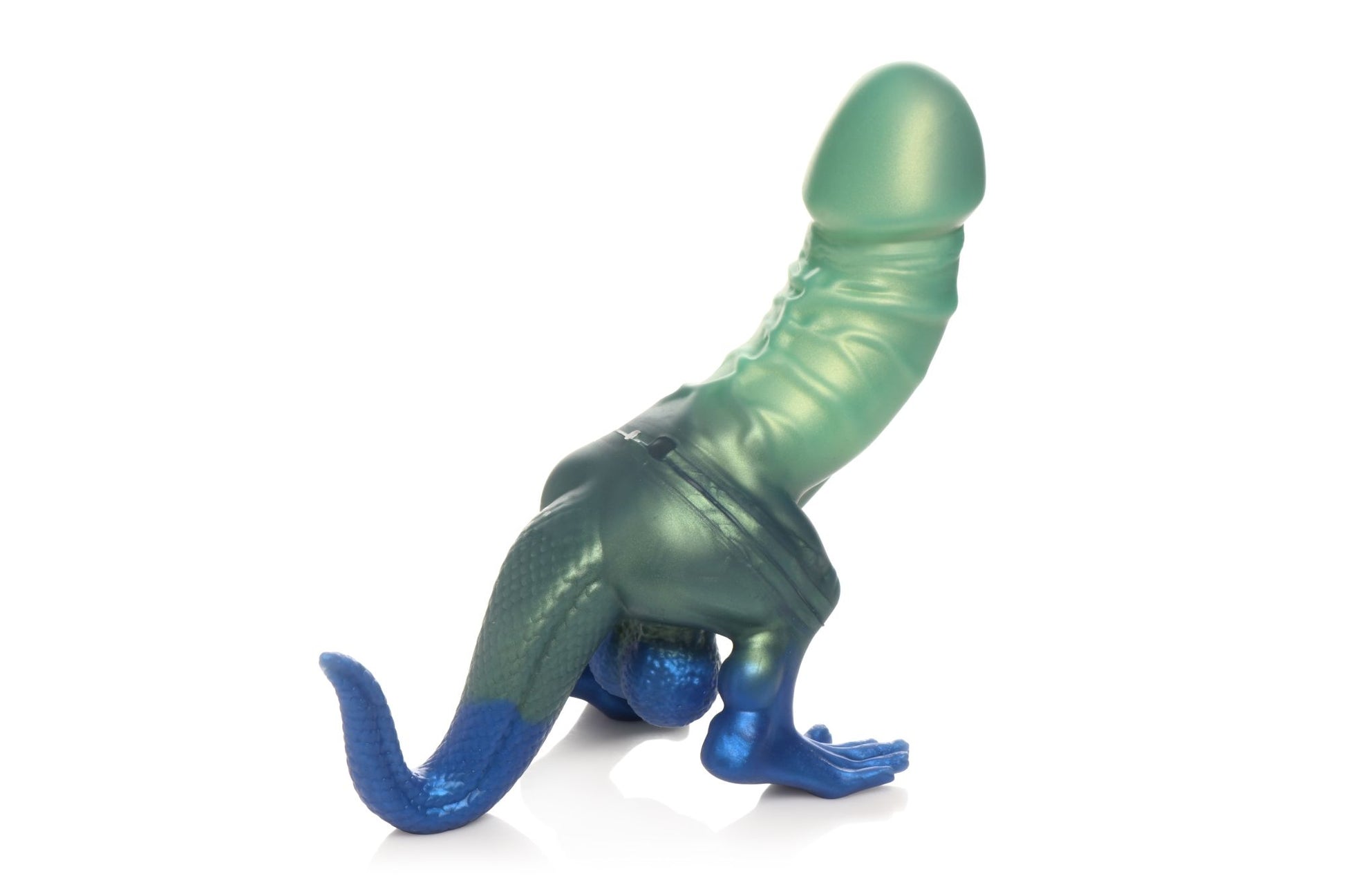 XR Brands - Jurassic Cock Dinosaur Dildo - Green & Blue