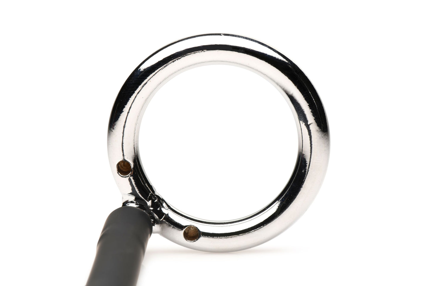 Master Series - Tug + Plug Cock & Ball Ring with Anal Plug - Black & Silver