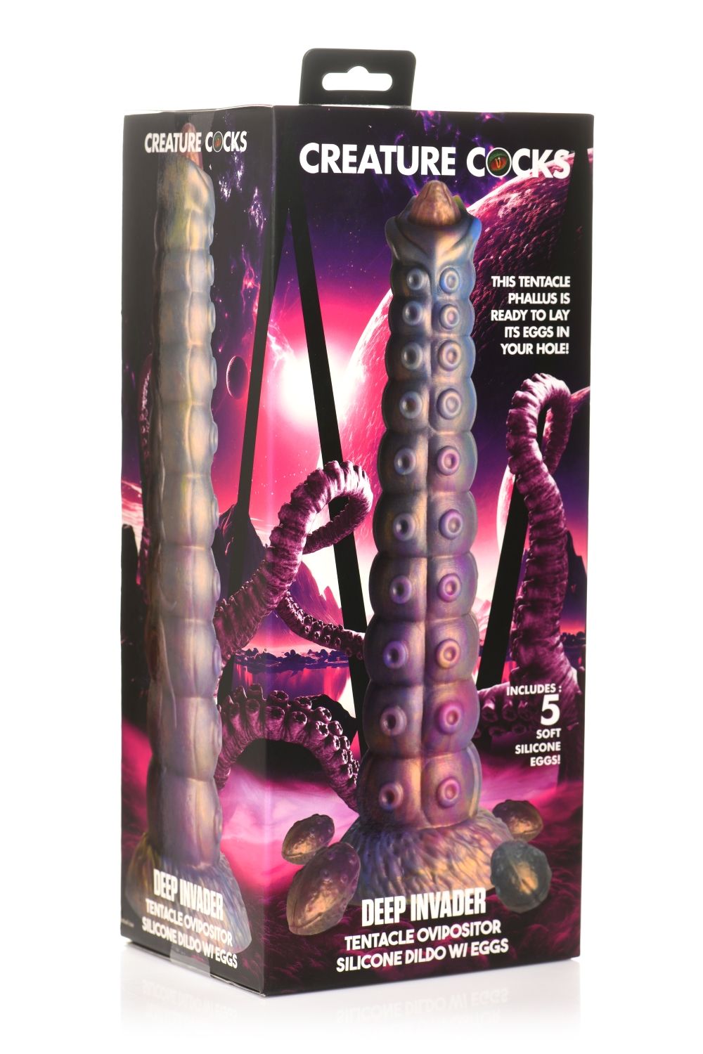 Creature Cocks - Deep Invader Tentacle Ovipositor Silicone Dildo with Eggs