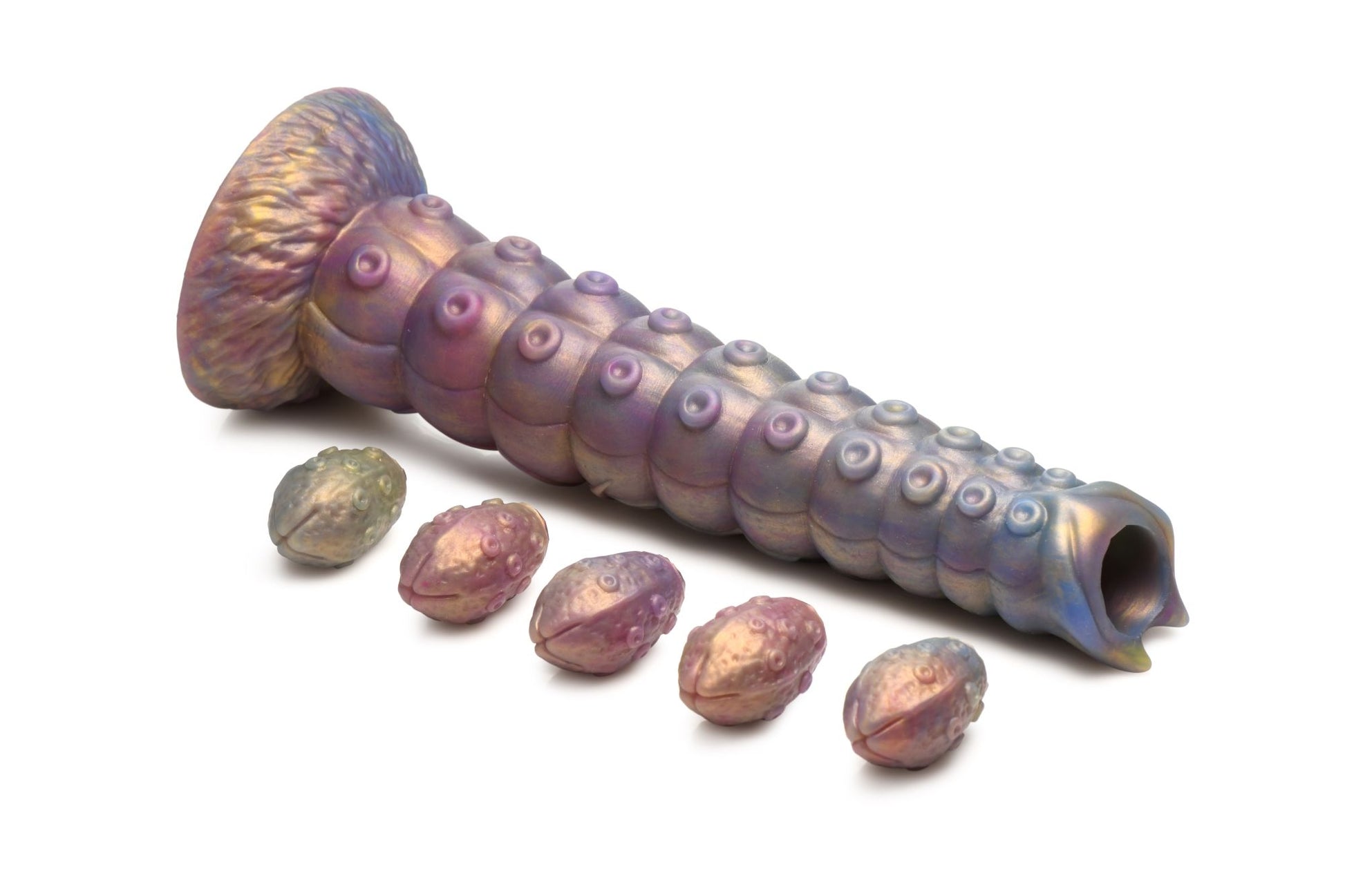 Creature Cocks - Deep Invader Tentacle Ovipositor Silicone Dildo with Eggs