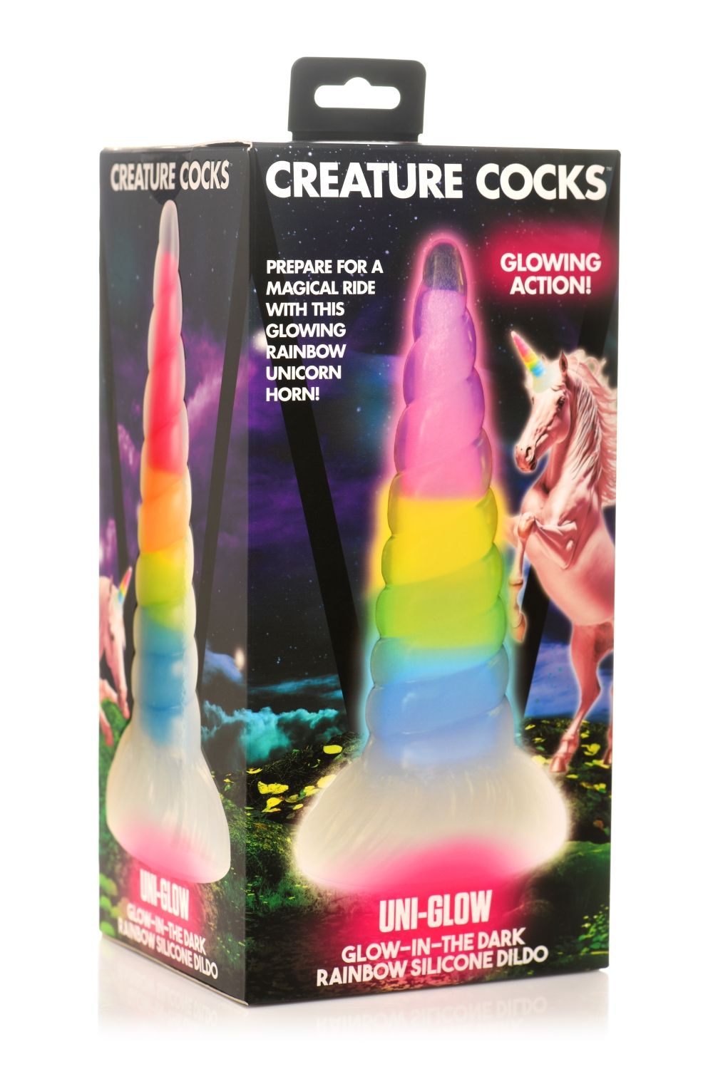 XR Brands - Luminescent Rainbow Silicone Dildo