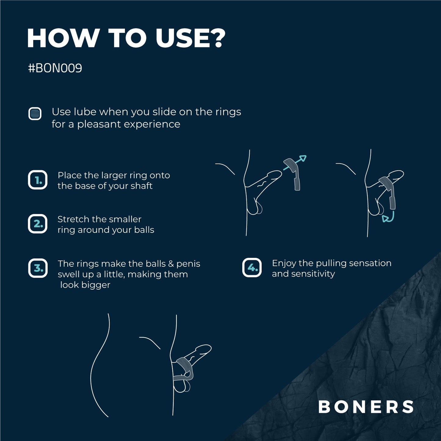 Boners Cock Ring And Ball Stretcher - Grey