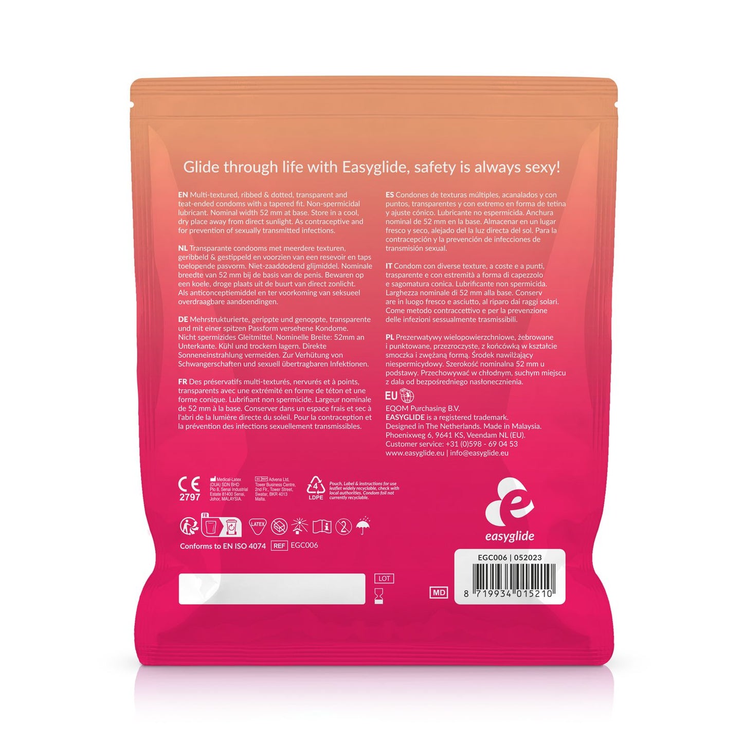 EasyGlide - Ribs and Dots Condoms - 40 pieces