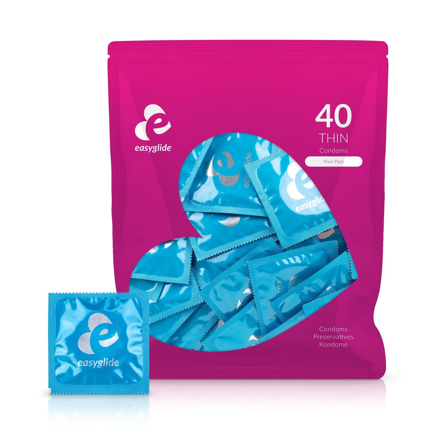 EasyGlide Extra Thin Condoms 40 pieces lubricant