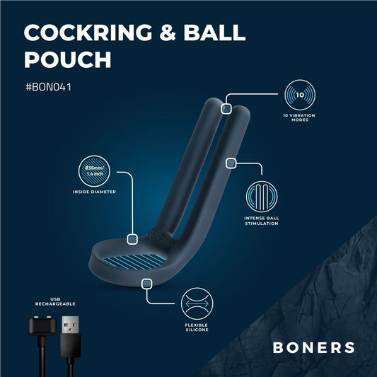 Boners Cockring & Ball Stimulator - Blue