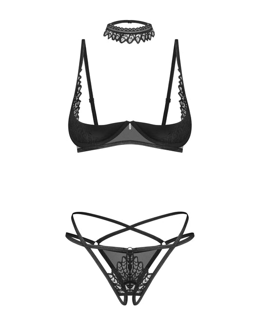 Obsessive - Donarella 3-pcs Crotchless Set - XL/XXL