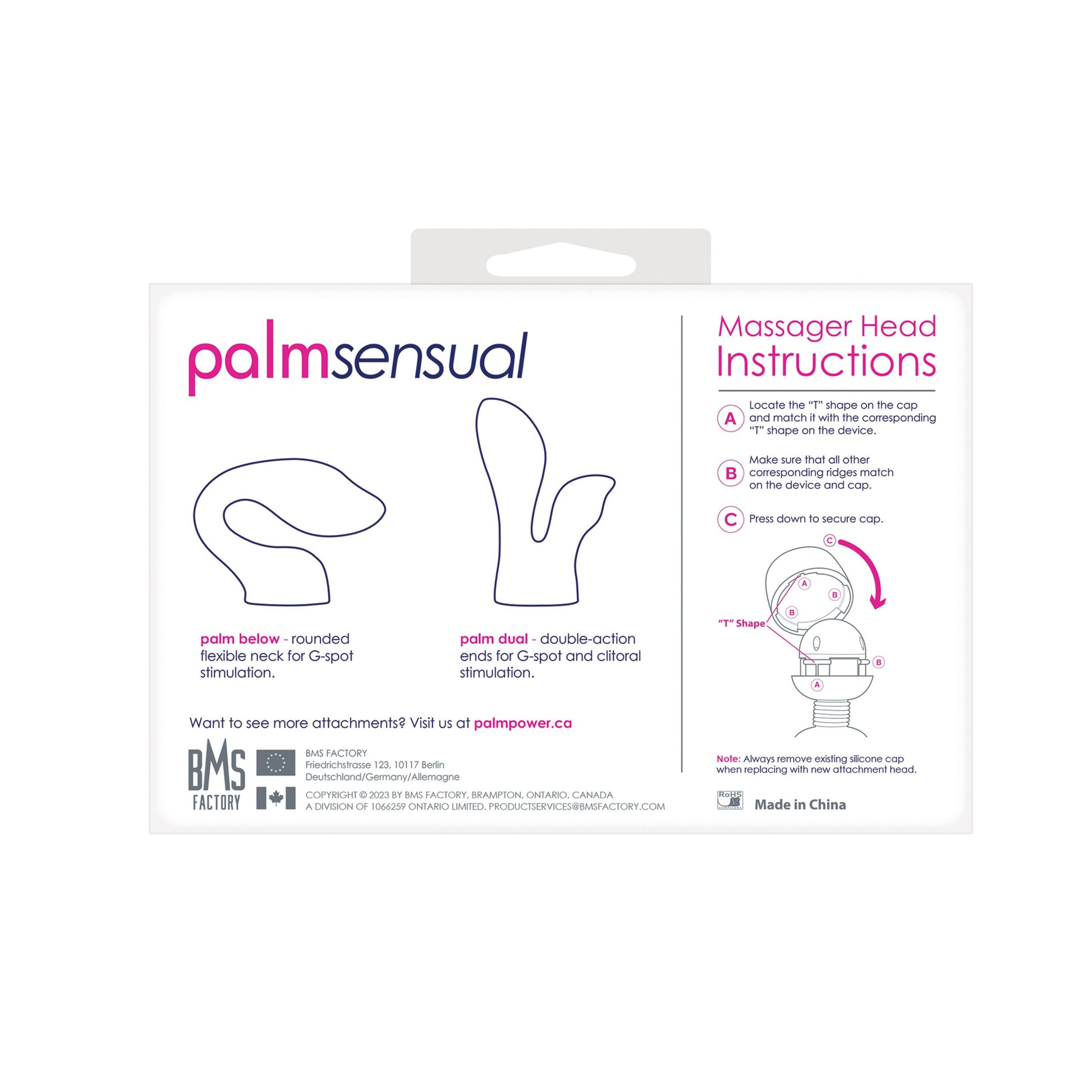 PalmPower - PalmSensual Wand Massager Attachments - Blue
