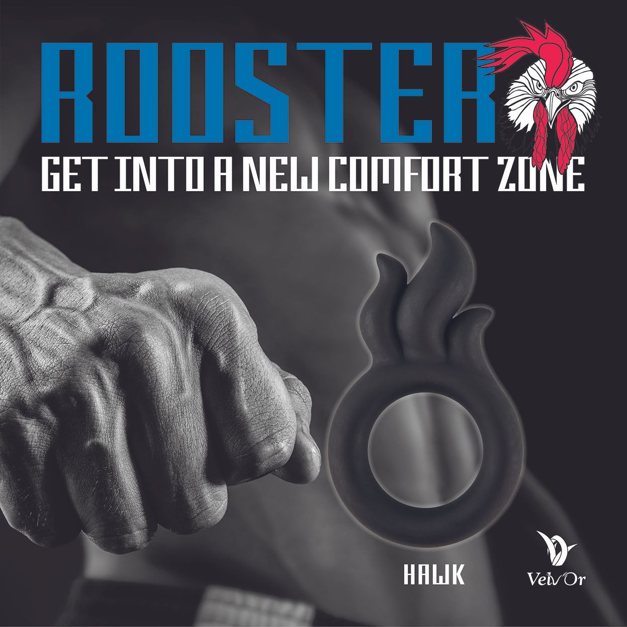 Velv'Or - Rooster Hawk Flaming Crest Cock Ring