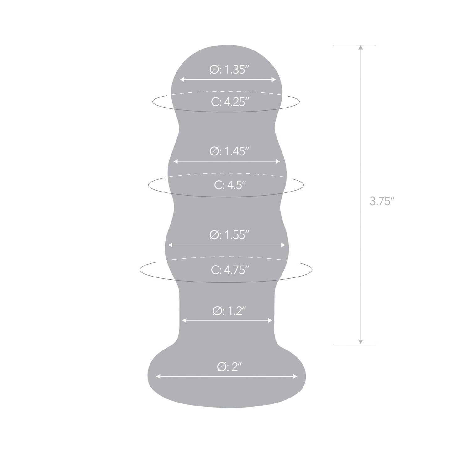 Glas - Rechargeable Remote Controlled  Vibrating Beaded Buttplug