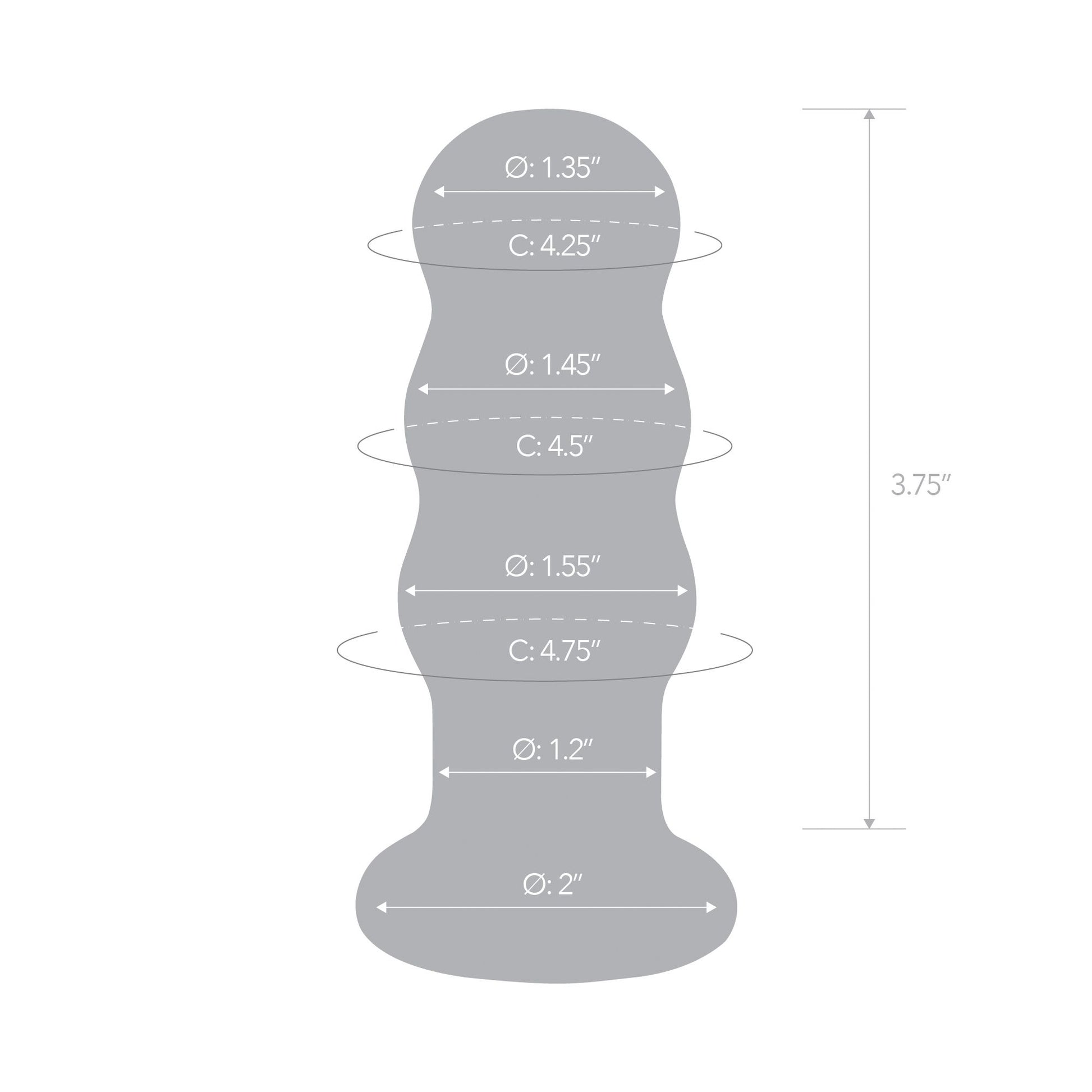 Glas - Rechargeable Remote Controlled  Vibrating Beaded Buttplug