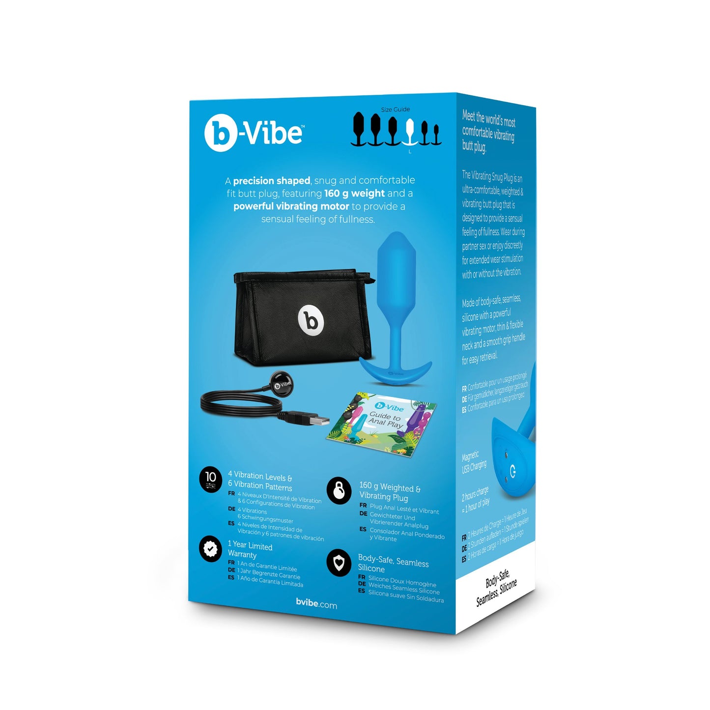 B-Vibe - Vibrating Snug Plug 3 (L) Blue