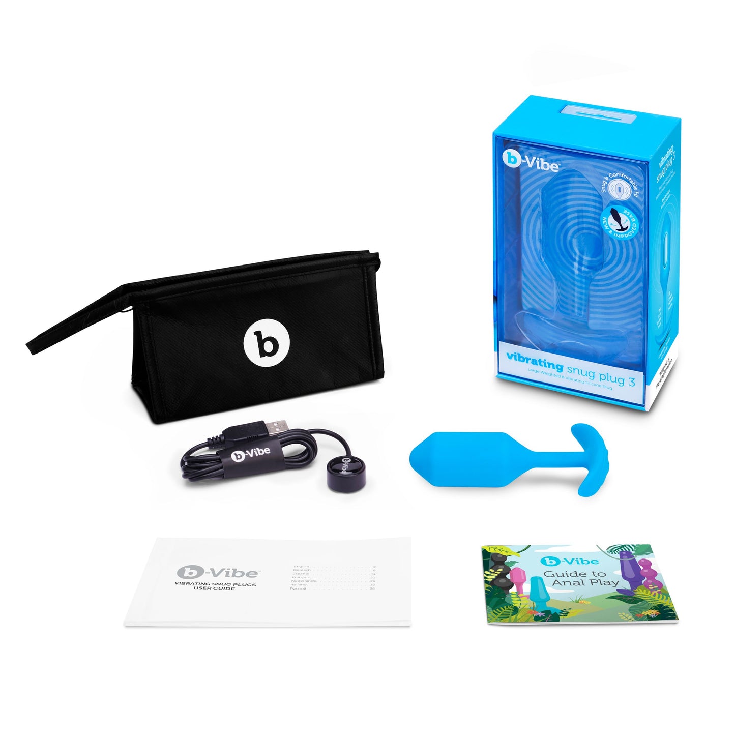 B-Vibe - Vibrating Snug Plug 3 (L) Blue