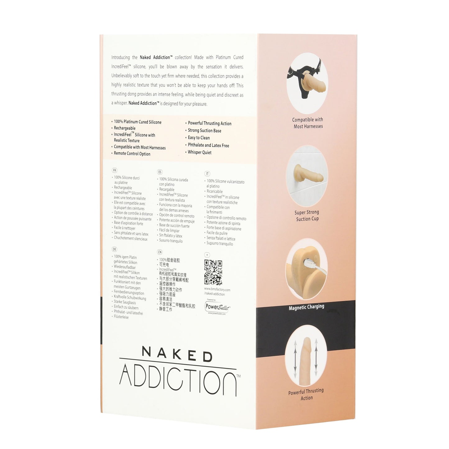 Naked Addiction - Thrusting Dong with Remote 16,5 cm Vanilla