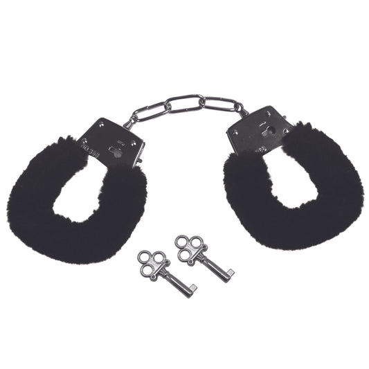 Sportsheets Sex & Mischief Furry Handcuffs Black restraint cuffs