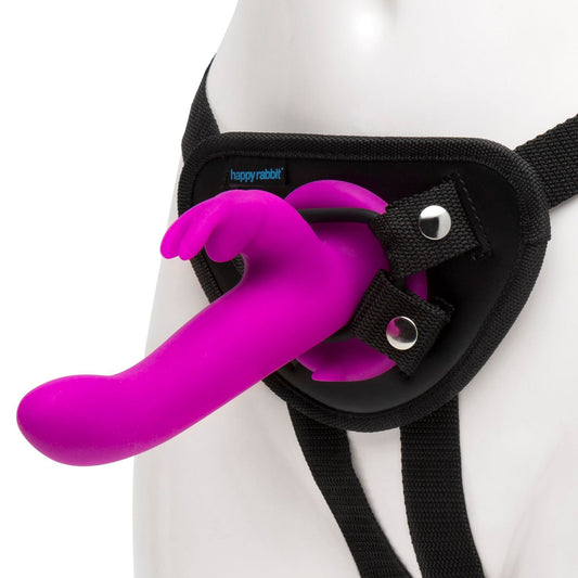Happy Rabbit – Vibrating Strap-On Harness Set – Magenta