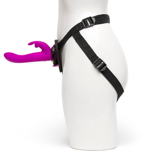 Happy Rabbit – Vibrating Strap-On Harness Set – Magenta