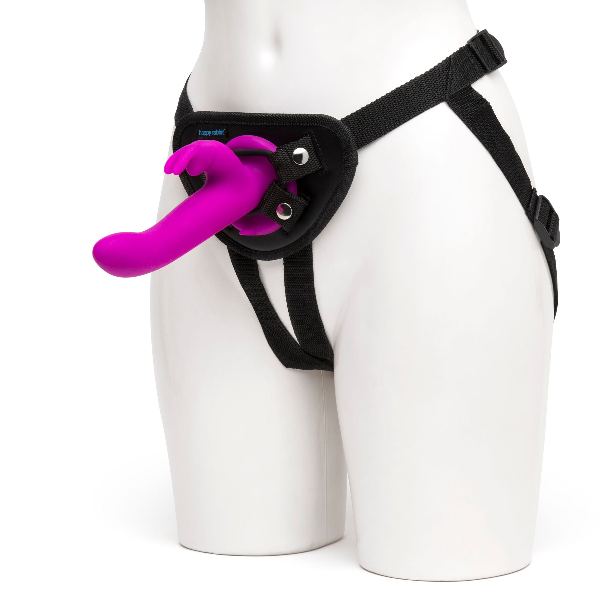 Happy Rabbit – Vibrating Strap-On Harness Set – Magenta