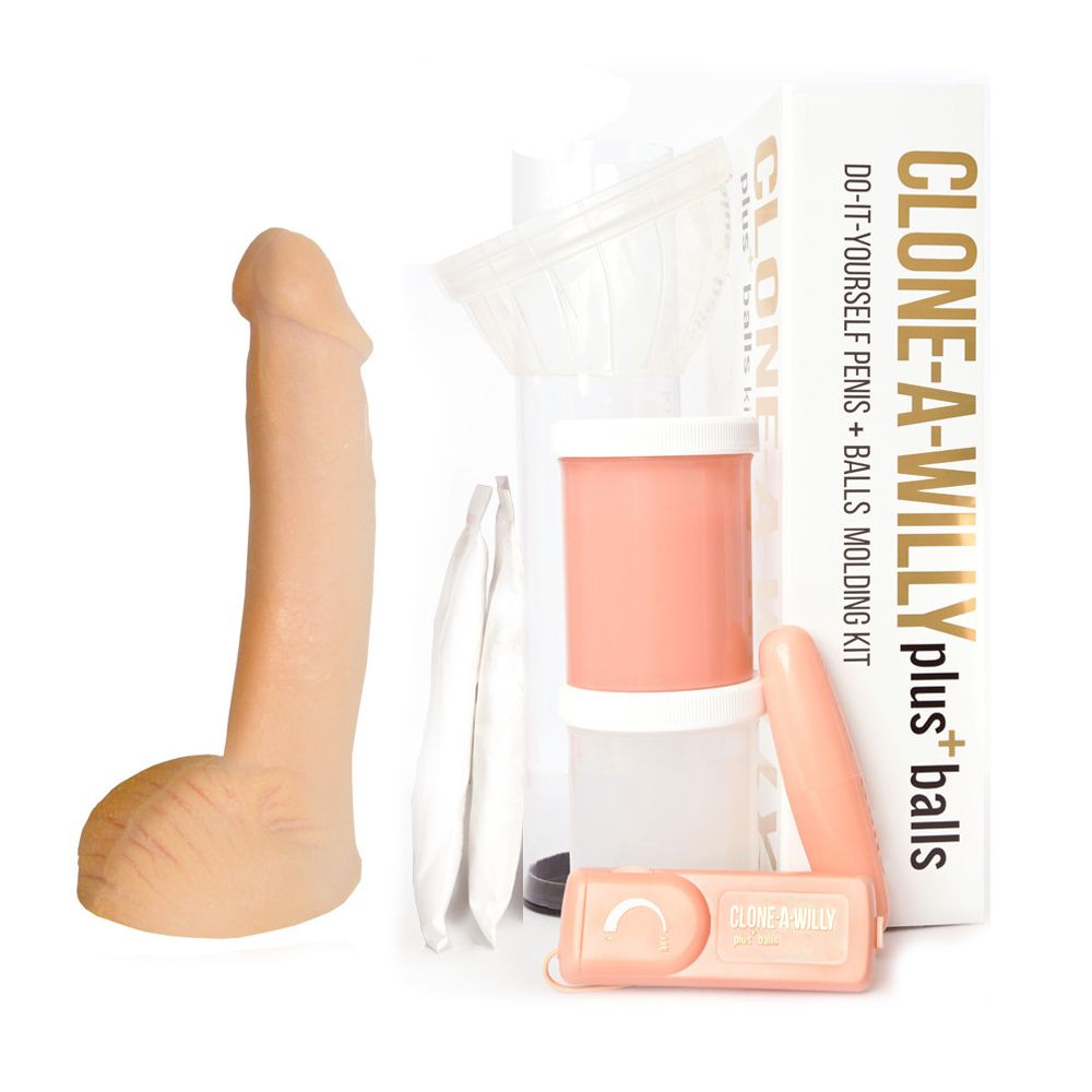 Beige Clone-A-Willy Vibrating Dildo Kit with Balls Beige by Clone a Willy
