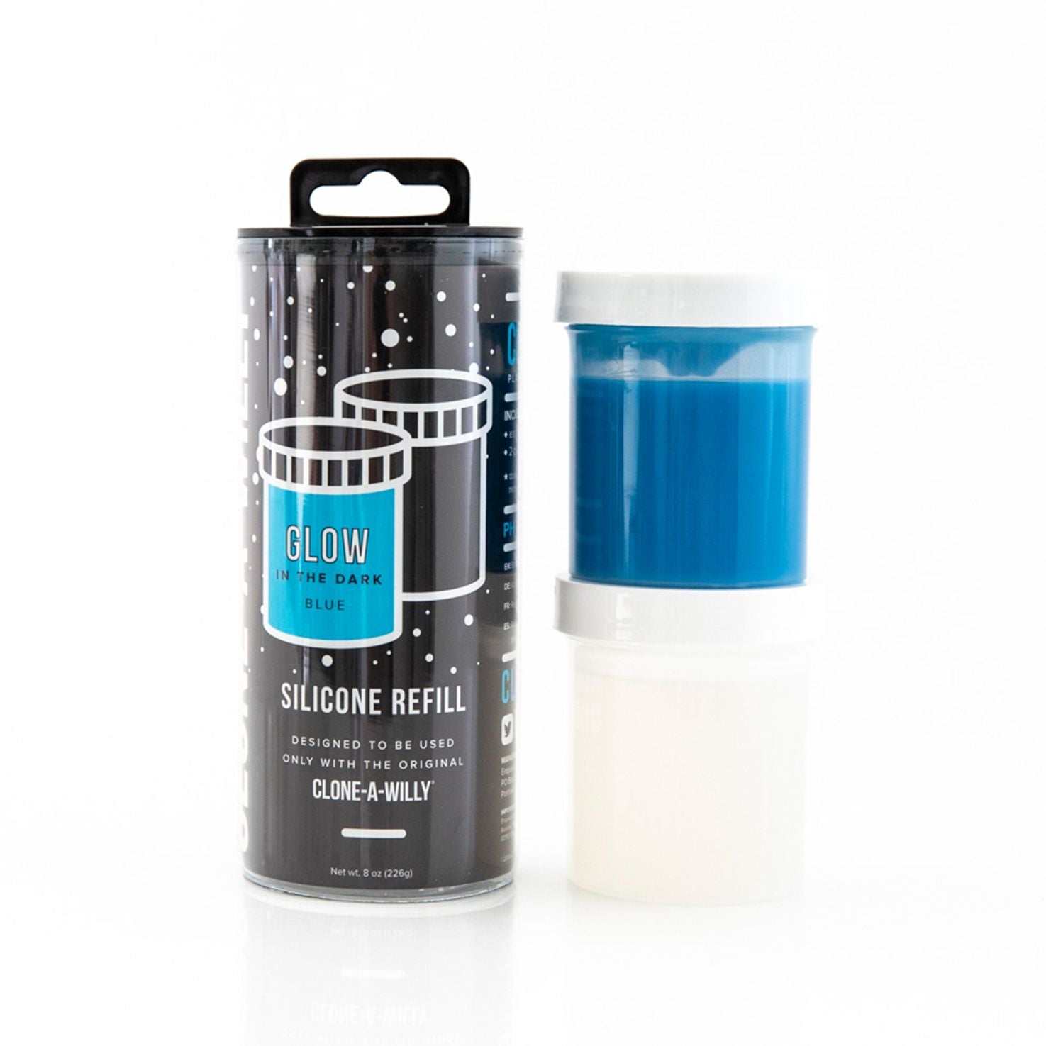 Clone a Willy Clone-A-Willy Refill Glow in the Dark Blue Silicone dildo
