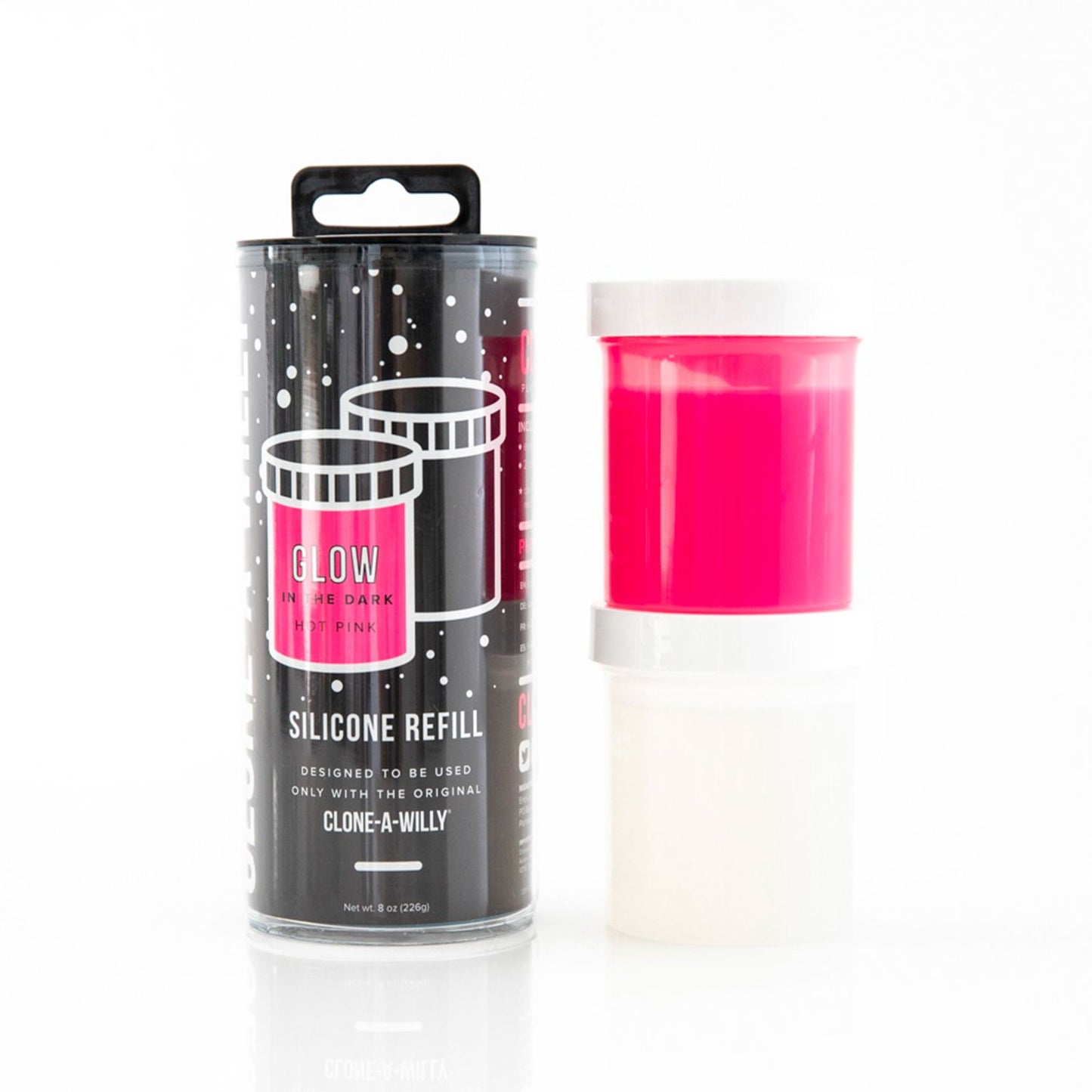 Clone a Willy Clone-A-Willy Refill Glow in the Dark Hot Pink Silicone dildo