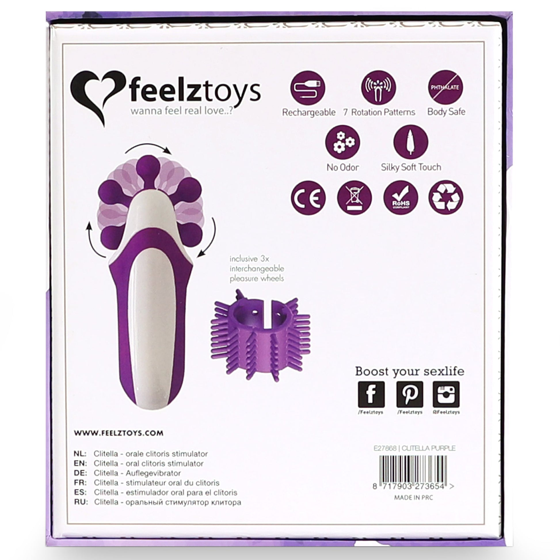 FeelzToys - Clitella Oral Clitoral Stimulator - Purple