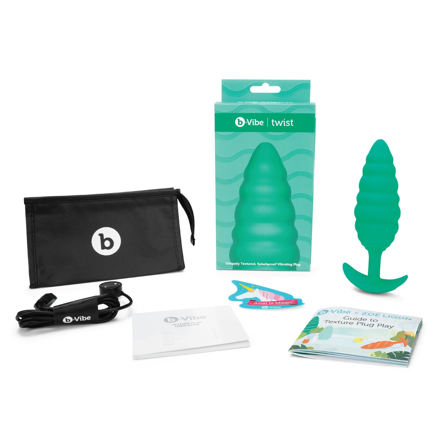 B-Vibe - Texture Plug Twist Green