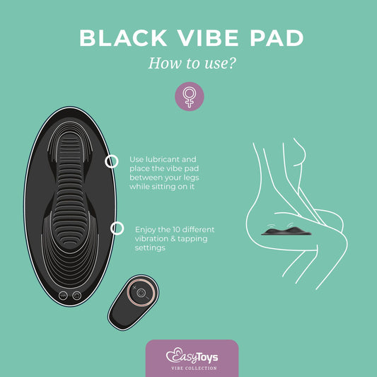 EasyToys – Vibe Pad Vibrating Pad with Remote – Black