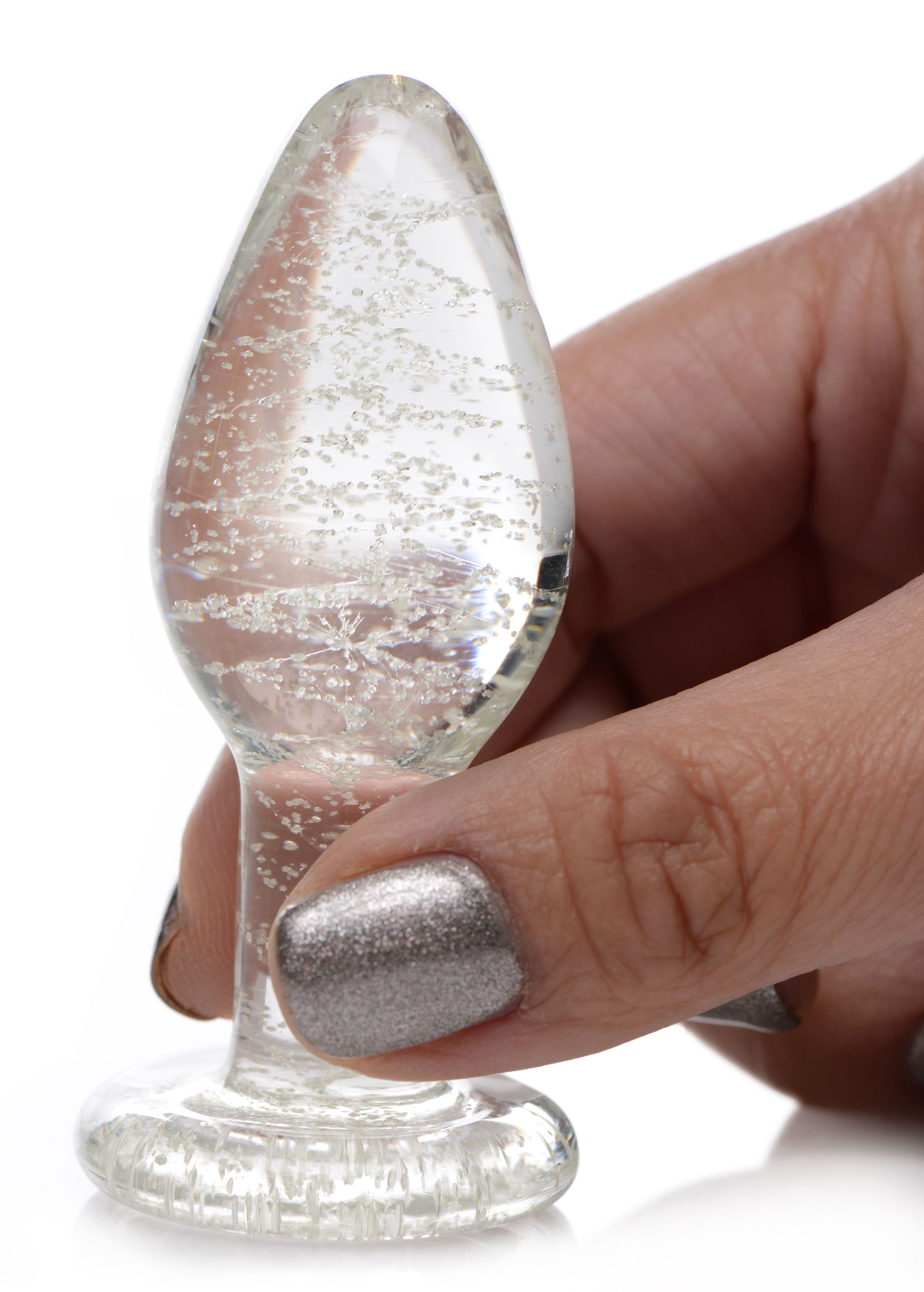 Glow-In-The-Dark Glass Anal Plug - Small